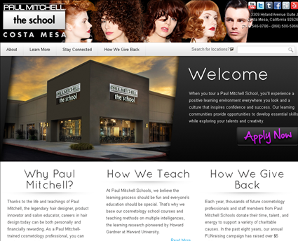 Paul Mitchell The School web screenshot