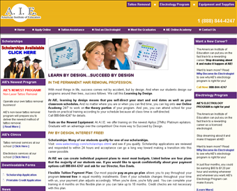 American Institute Of Education web screenshot