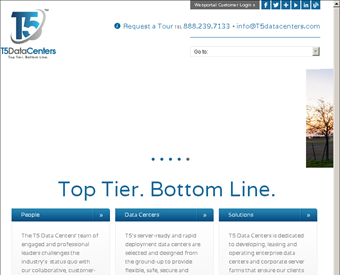 T5 Data Centers web screenshot