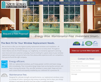 North Georgia Replacement Windows web screenshot
