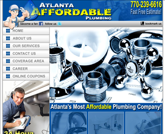 Atlanta Affordable Plumbing web screenshot