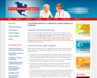North American Surgery Inc - Cheap, Low Cost Surgeries Augusta, Georgia web screenshot