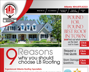 LB Roofing web screenshot
