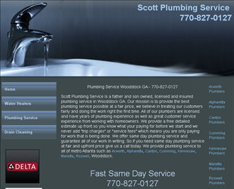 Scott Plumbing Service web screenshot