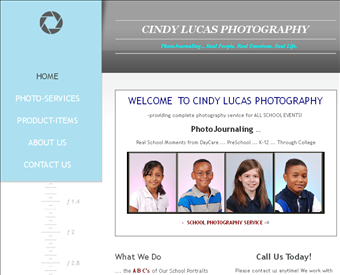 Cindy Lucas Photography web screenshot