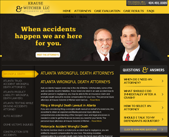 Krause and Witcher, P.C. web screenshot