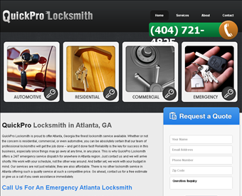 QuickPro Locksmith web screenshot