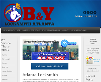 B&Y locksmith web screenshot