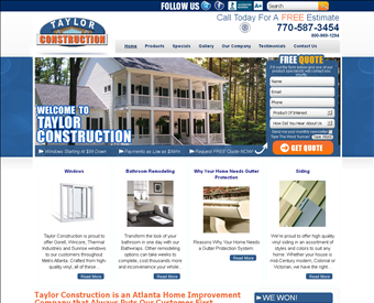 Taylor Construction Company web screenshot