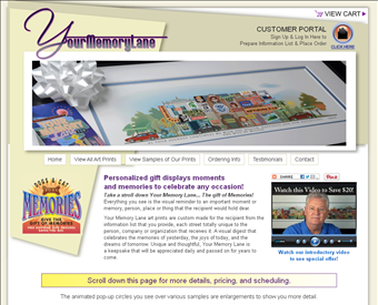 Your Memory Lane web screenshot
