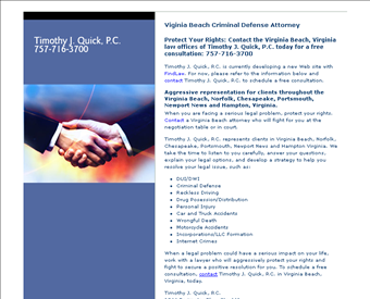 Timothy J. Quick, P.C. web screenshot