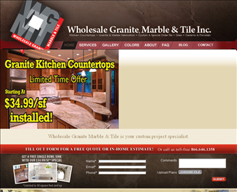 Wholesale Granite Marble & Tile,Inc. web screenshot
