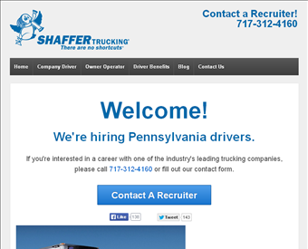 PA Truck Driving Jobs web screenshot