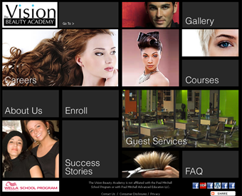 The Vision Beauty Academy web screenshot
