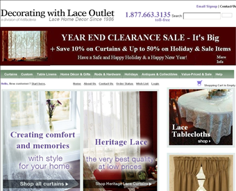 Decorating With Lace Outlet web screenshot