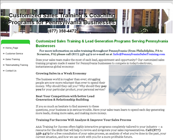 Pennsylvania Sales Training web screenshot
