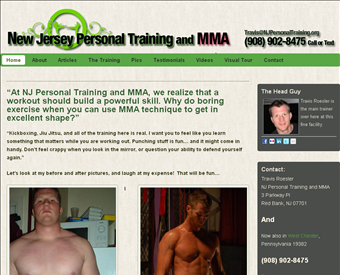 West Chester Personal Training and MMA web screenshot