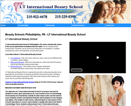L T International Beauty School web screenshot