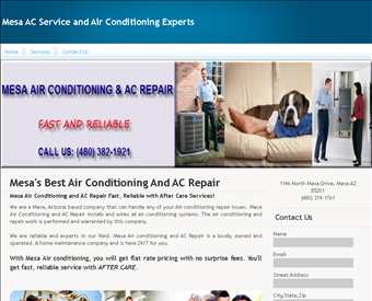 Mesa Air Conditioning web screenshot