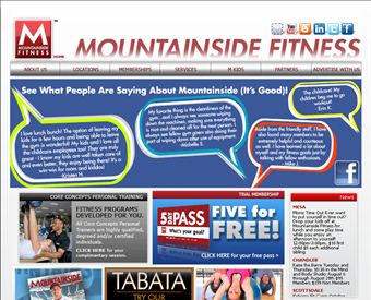 Mountainside Fitness web screenshot