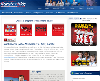 Karate For Kids web screenshot