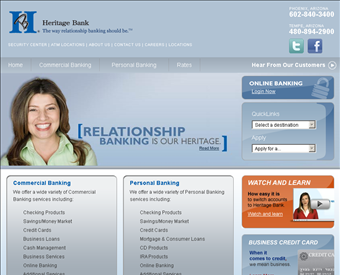 Heritage Bank web screenshot