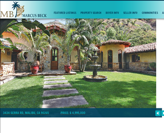 Malibu Real Estate web screenshot