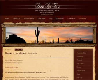 Dana Law Firm web screenshot