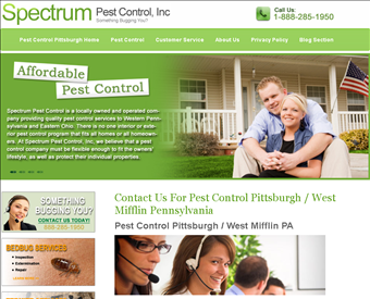 Spectrum Pest Control Inc. web screenshot