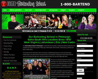Elite Bartending School web screenshot