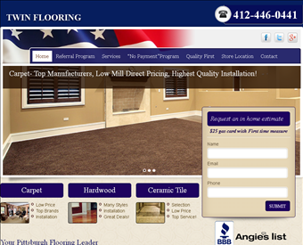 Twin Flooring, LLC web screenshot