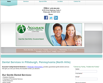 Accurate Family Dental & Dentures web screenshot
