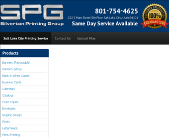 Silverton Printing Group web screenshot