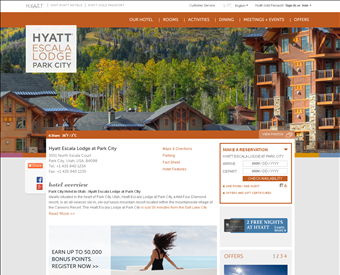 Hyatt Escala Lodge at Park City web screenshot