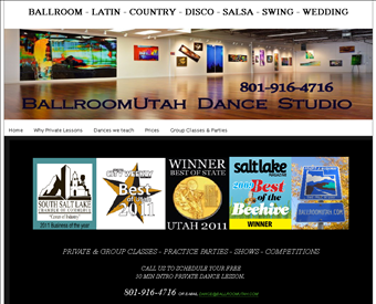 BallroomUtah Dance Studio web screenshot