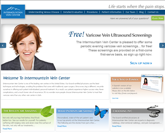 Intermountain Vein Center web screenshot