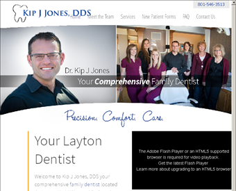 Kip J Jones, DDS Family Dentistry web screenshot