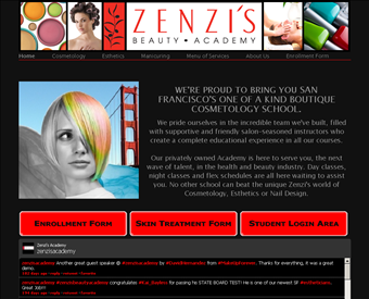 Zenzi's Beauty Academy web screenshot