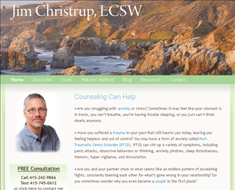 Jim Christrup, LCSW web screenshot