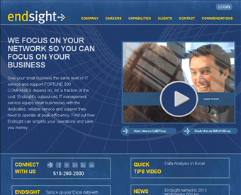 Endsight web screenshot
