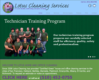 Lotus Cleaning Services web screenshot