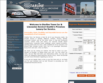 Starline Town Car Service web screenshot