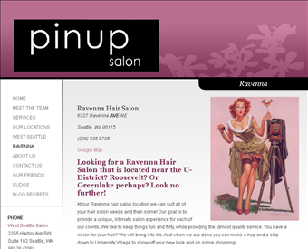 Pinup Salon web screenshot
