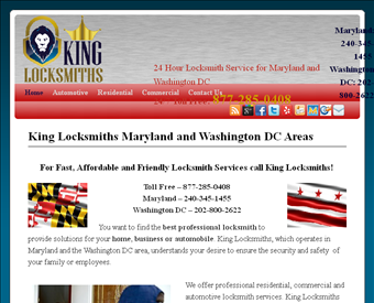 King Locksmiths web screenshot