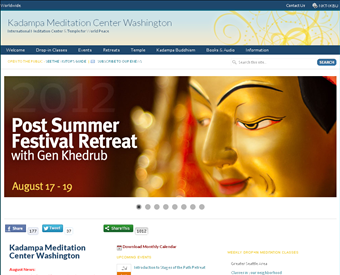 Kadampa Meditation Center Washington web screenshot