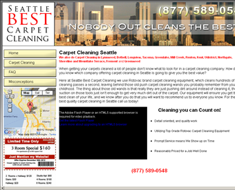 Seattle Best Carpet Cleaning web screenshot