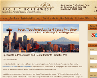 Pacific Northwest Periodontics web screenshot
