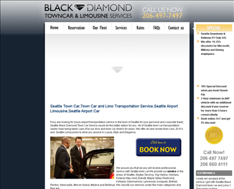 Seattle Town Car - Black Diamond Limo web screenshot