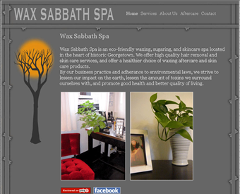 Wax Sabbath Spa web screenshot