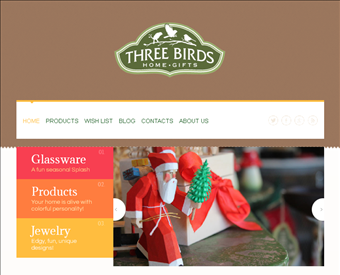 Three Birds Home and Gifts web screenshot
